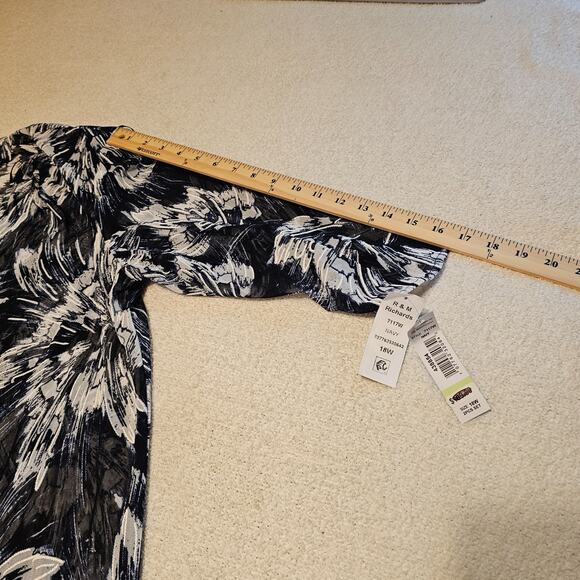 NWT R&M Richards Womens Sheer 3/4 Sleeve Open Front Cardigan Sz 18W - Picture 10 of 12
